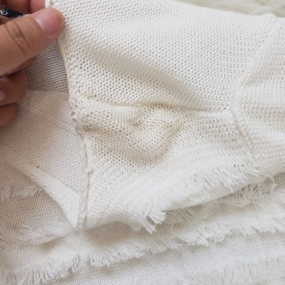 Nic + Zoe Sea Level Fringe White Sweater - Picture 9 of 9